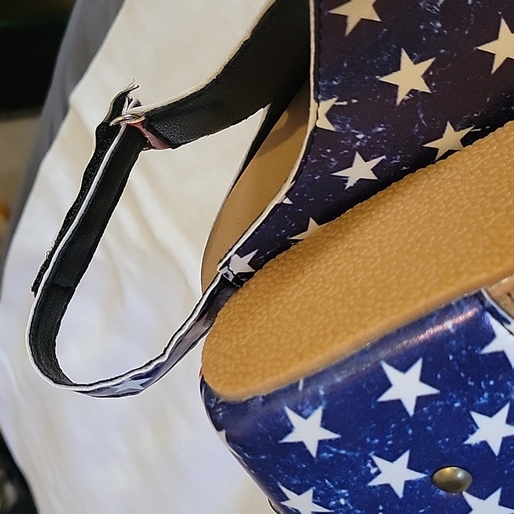 Patriotic Cork Heeled Wedges - Picture 6 of 7